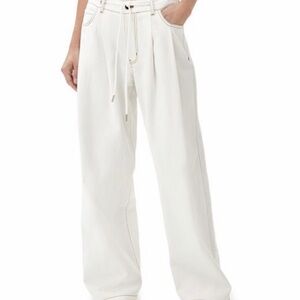 Lioness White Slouch Tie Up Jeans
